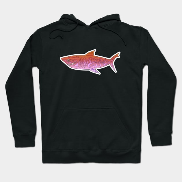 Polynesian Shark Design Hoodie by skipperjeff